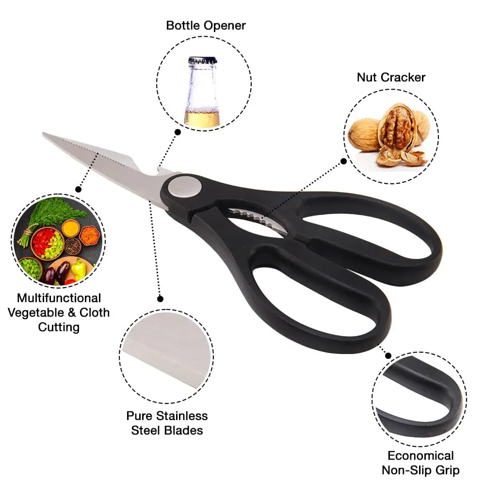 Kai All Purpose Stainless Steel Scissors for Vegetables, Fruits and Cloth Cutting Scissors - Image 4