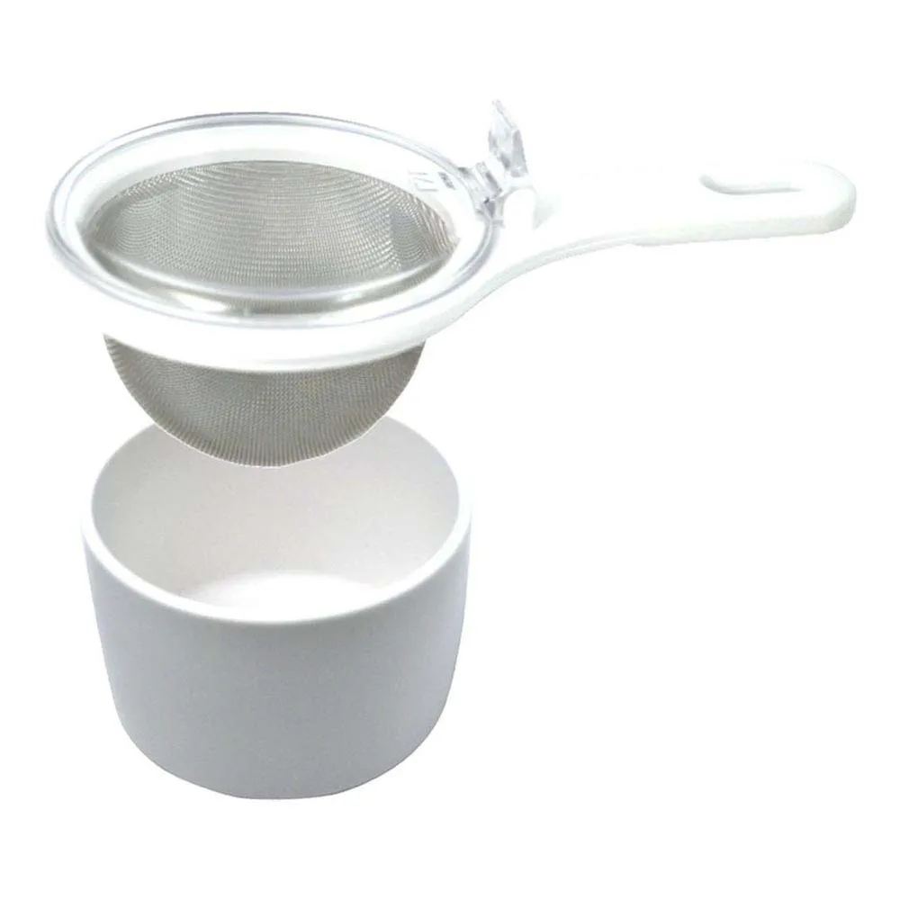 Kai Japan Stainless Steel Strainer With Tea Cup - Image 3