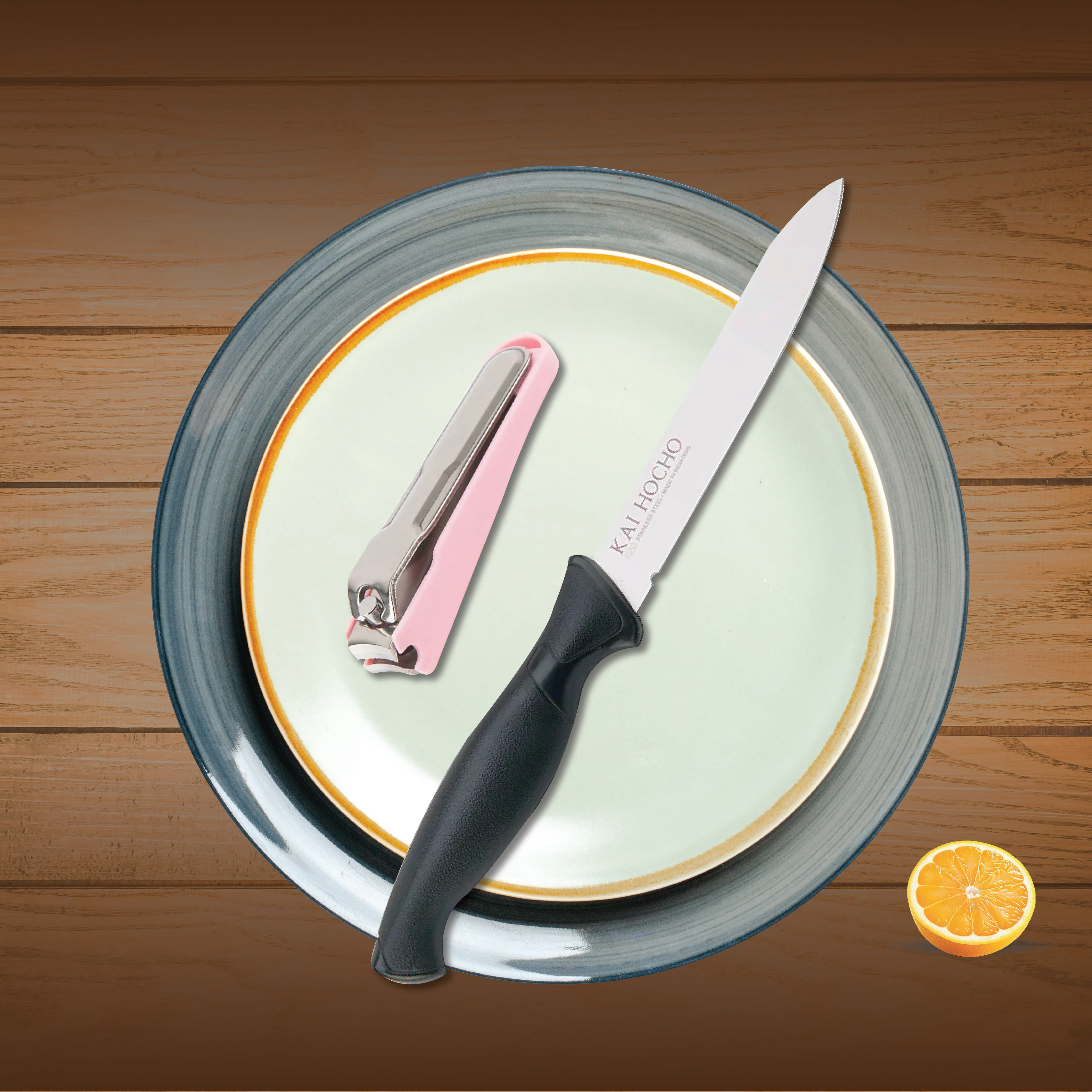 Kai Kitchen Knife with Nail Clipper (Small) Combo