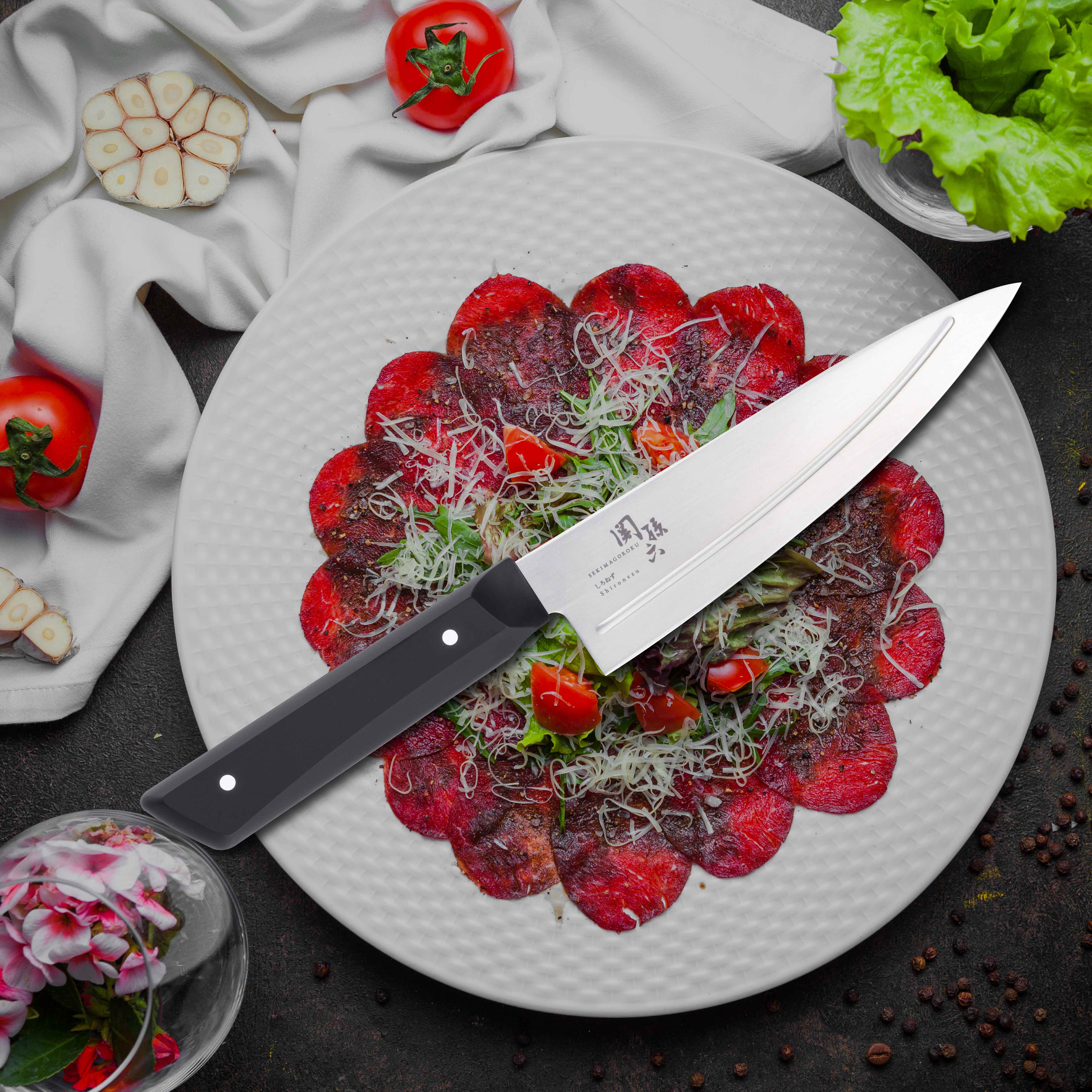 Kai Seki Magoroku Shironezu White-Gray Utility Knife 150mm [000AB5471]