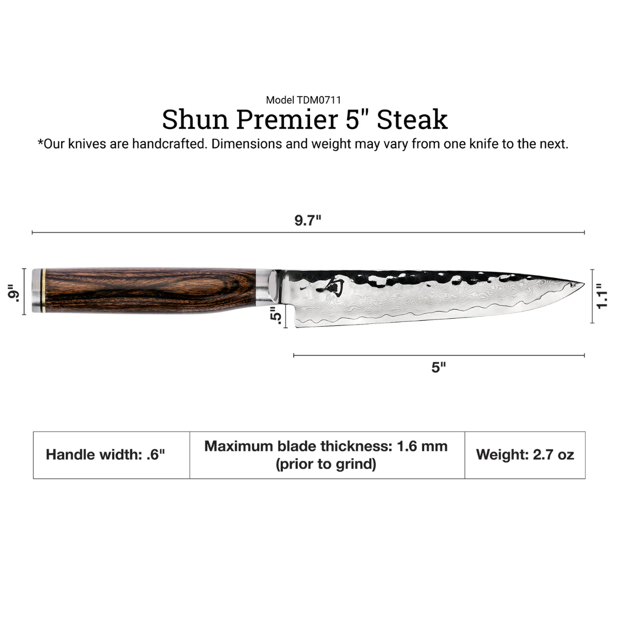 KAI Shun Premier Steak Knife 5" (TDM0711) - Image 4
